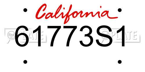 61773S1 California License Plate
