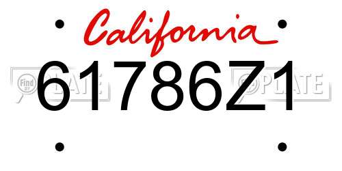 61786Z1 California License Plate