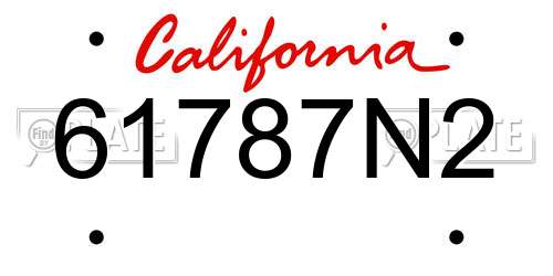 61787N2 California License Plate