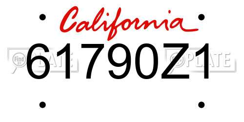 61790Z1 California License Plate