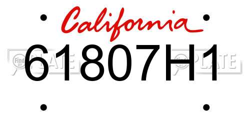 61807H1 California License Plate