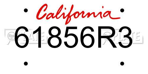 61856R3 California License Plate