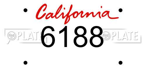 6188 California License Plate
