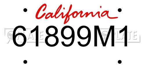 61899M1 California License Plate