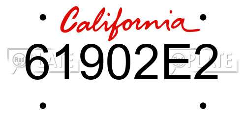61902E2 California License Plate