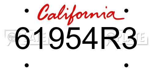 61954R3 California License Plate