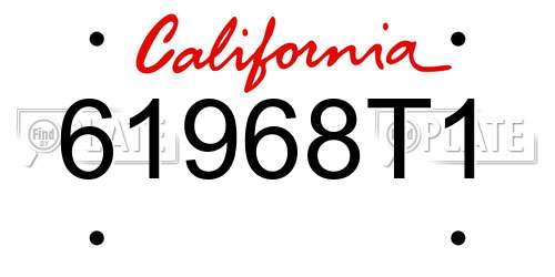 61968T1 California License Plate