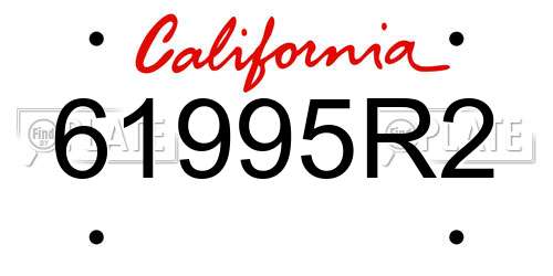 61995R2 California License Plate
