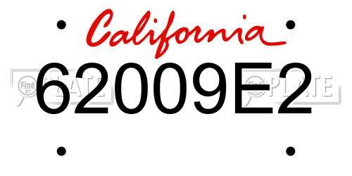 62009E2 California License Plate