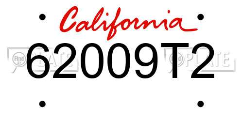 62009T2 California License Plate