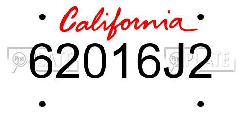 62016J2 California License Plate