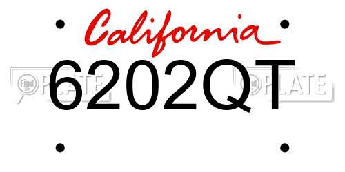 6202QT California License Plate