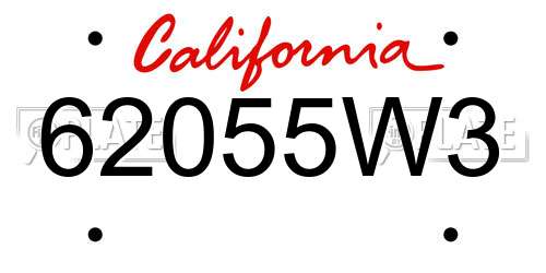 62055W3 California License Plate