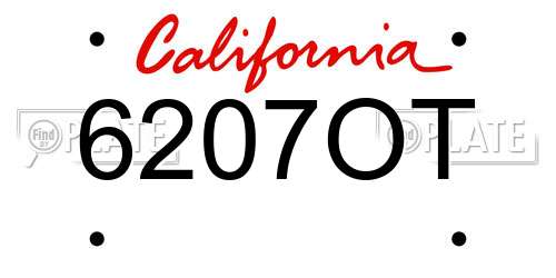6207OT California License Plate