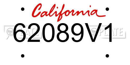 62089V1 California License Plate