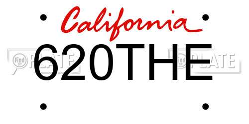 620THE California License Plate