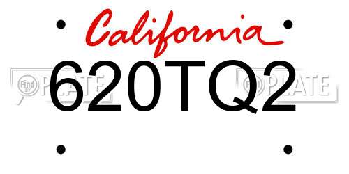 620TQ2 California License Plate
