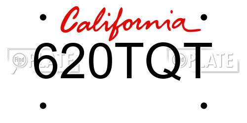 620TQT California License Plate