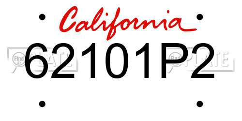 62101P2 California License Plate