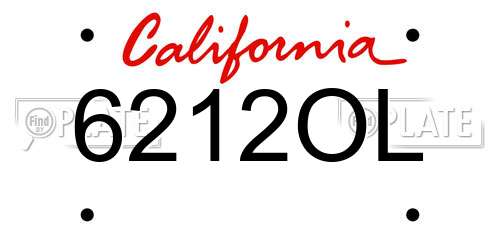 6212OL California License Plate