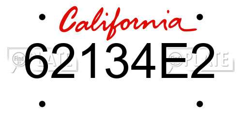 62134E2 California License Plate