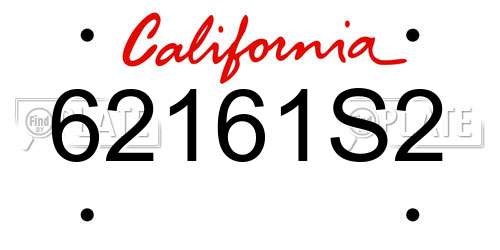 62161S2 California License Plate