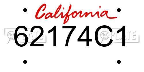 62174C1 California License Plate