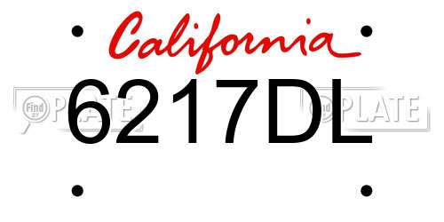 6217DL California License Plate