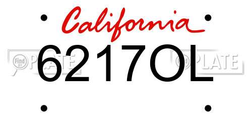 6217OL California License Plate