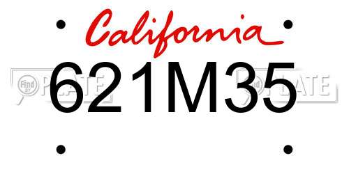 621M35 California License Plate