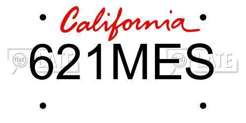 621MES California License Plate