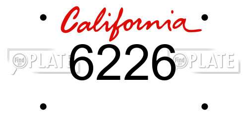 6226 California License Plate