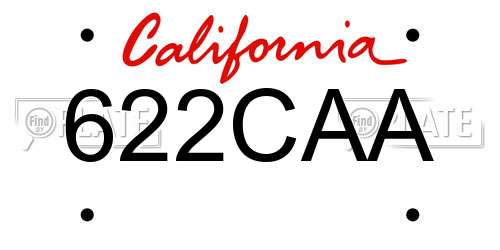 622CAA California License Plate