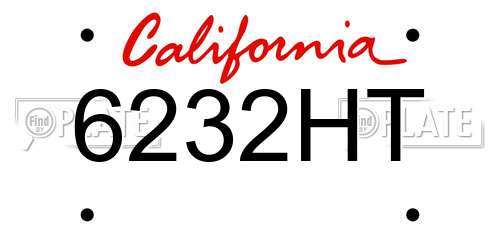 6232HT California License Plate