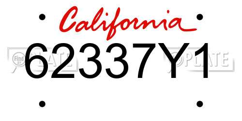 62337Y1 California License Plate