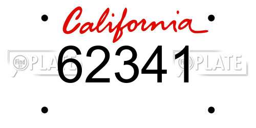 62341 California License Plate