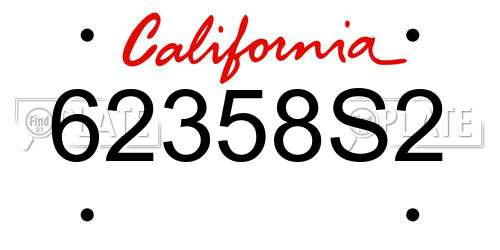 62358S2 California License Plate
