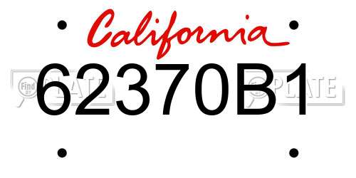62370B1 California License Plate