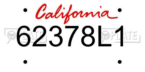 62378L1 California License Plate