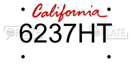 6237HT California License Plate