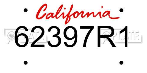 62397R1 California License Plate