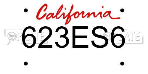 623ES6 California License Plate