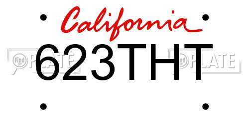 623THT California License Plate