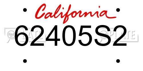 62405S2 California License Plate