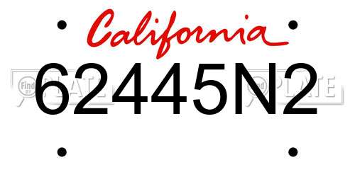 62445N2 California License Plate