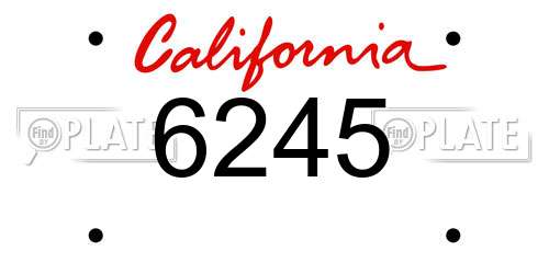 6245 California License Plate