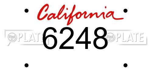 6248 California License Plate