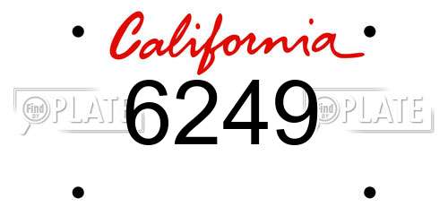6249 California License Plate