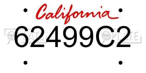 62499C2 California License Plate