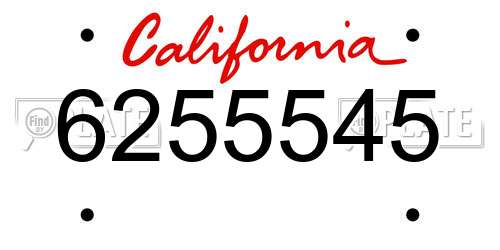 6255545 California License Plate